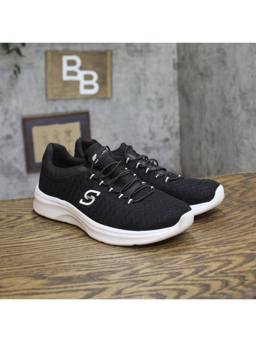 S Sport By Skechers Womens Low Top Lightweight Rummie 2.0 Sneakers Black 7.5M